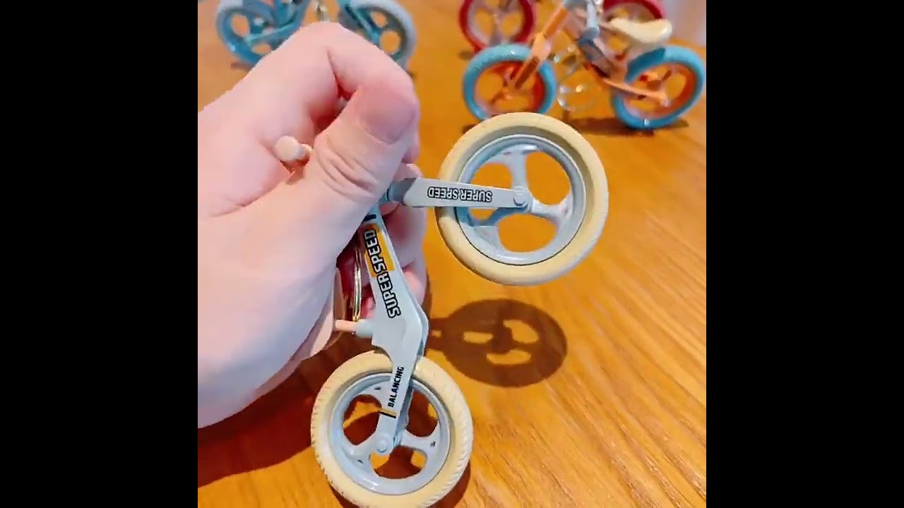 Toy Bicycle Keychain Multi-colored Plastic Bike Metal Key Ring 