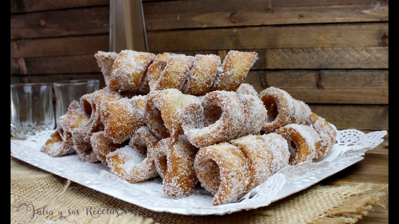 Buñuelos de caña o rizos extremeños😋DULCE TÍPICO DE SEMANA SANTA!