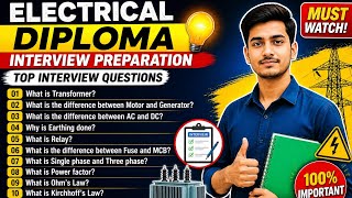 Electrical Diploma Interview Questions |Top Electrical Interview Questions and Answers ⚡