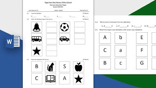 How to Create English question paper for nursery class in ms word 2019 screenshot 5