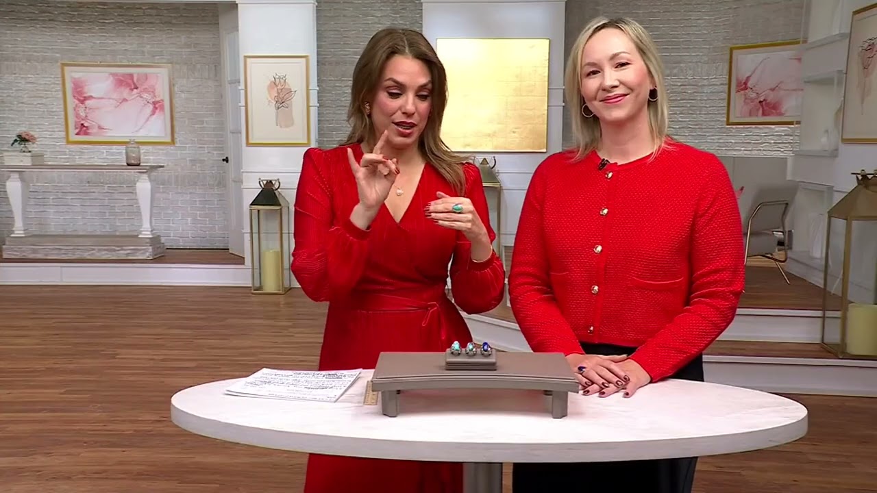 Affinity Gems Elongated Oval Opaque Gemstone Ring, Sterling Silver on QVC