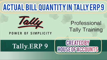 Actual and bill quantity in tally ERP 9 & prime part 1