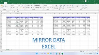 How to Mirror Data in Excel