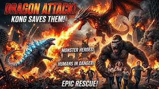 🔥 King Kong & Godzilla Save Humans From a Giant Dragon Attack! 😱🐉2026