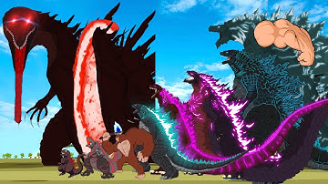 Evolved Godzilla vs Godzilla BloodBath and Mushroom Cloud:  Monster Size Comparison