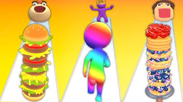 BURGER RUSH vs SIZE UP vs PANCAKE RUN - Triple Game