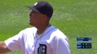 MIN@DET: Miggy dives to grab a hard liner