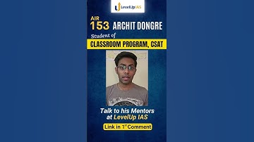 Archit Dongre, AIR 3⚡️ thanks LevelUp IAS mentorship #shorts #upscresult #upsc