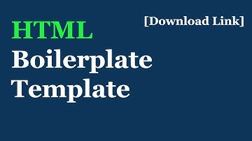 Basic HTML Boilerplate Template for Any Project [Download Link]