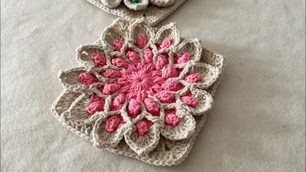 Bu motif büyüleyici🧶🌹 tığ işi 3d motif yapımı