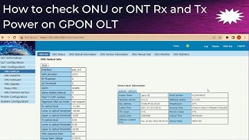 How to check ONU or ONT Rx and Tx Power on GPON OLT