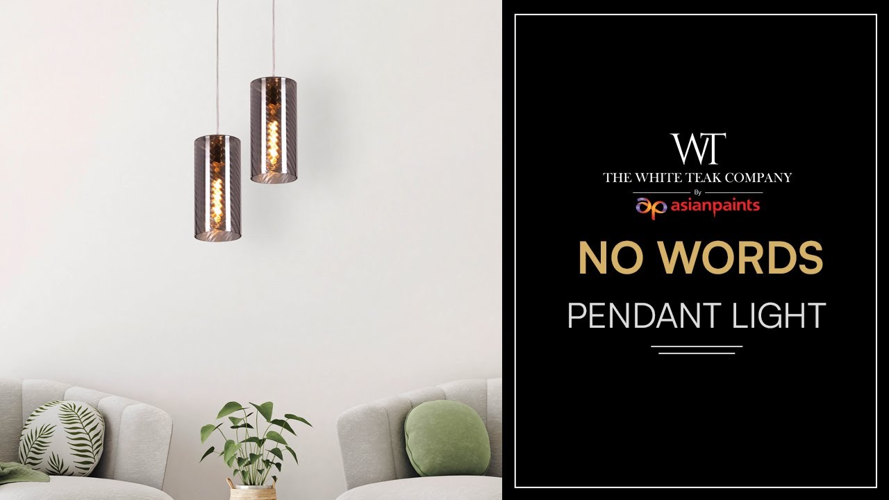 No Words Glass Pendant Light | White Teak