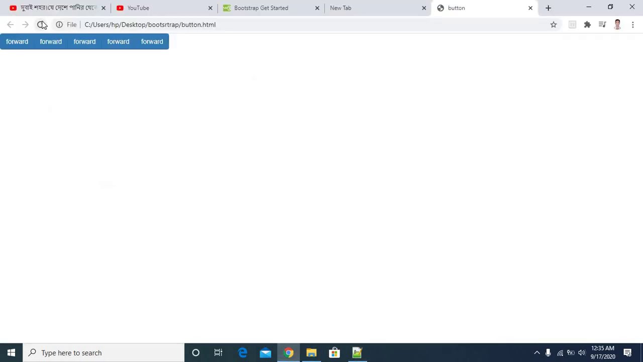 Bootstrap tutorial in bangla button & button group - YouTube