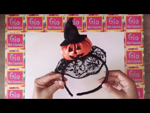 Diadema De Calabaza De Halloween Con Sombrero, 21x18x18 Cm, De Tela No Tejida Y Plástico, Accesorio Para Disfraces Y Fiestas