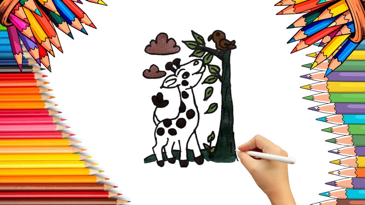 How To Draw cute Dear Drawing, Painting & Coloring For Kids and Toddlers_ Child Art 🐋🌈🎨