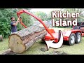 Kitchen island end panels made out of a tree  home renovation  addition part 72