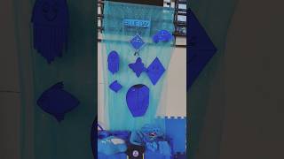 blue day celebration in pre school- blue day decoration new ideas- blue day activities for kids