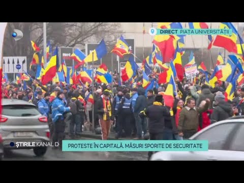 Stirile Kanal D - Proteste in Bucuresti, masuri sporite de securitate.
