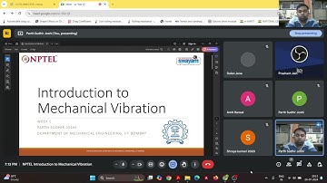 NPTEL Introduction to Mechanical Vibration Week 1 Problem Solving Session (26 July 2024)