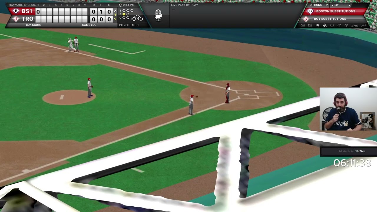 OOTP: 23rd-June-1871: Boston Red Stocking (9-2) @ (4-13) Troy Haymakers