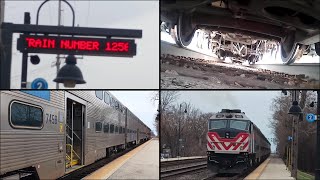 Metra 185 Pushes Train 1256 Into Hollywood Zoo Stop ** Spoiler Alert ** Train Runs Over Camera  ⚠️