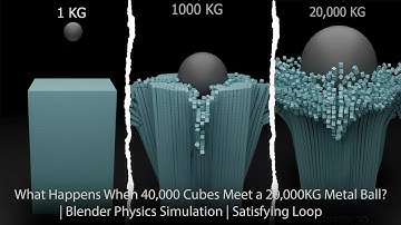 What Happens When 40,000 Cubes Meet a 20,000KG Metal Ball? | Blender Simulation | Satisfying Loop