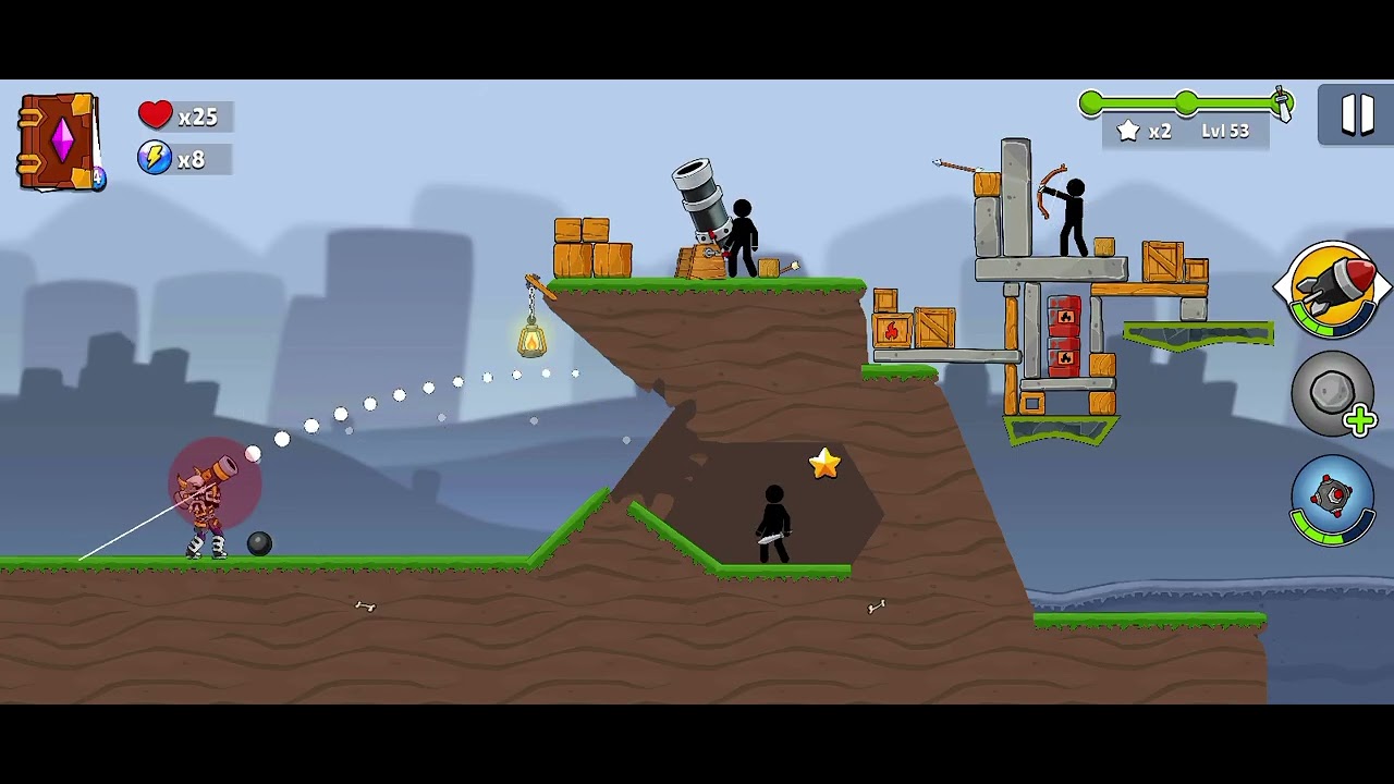 Boom Stick: Bazooka Puzzles - Levels 53-54