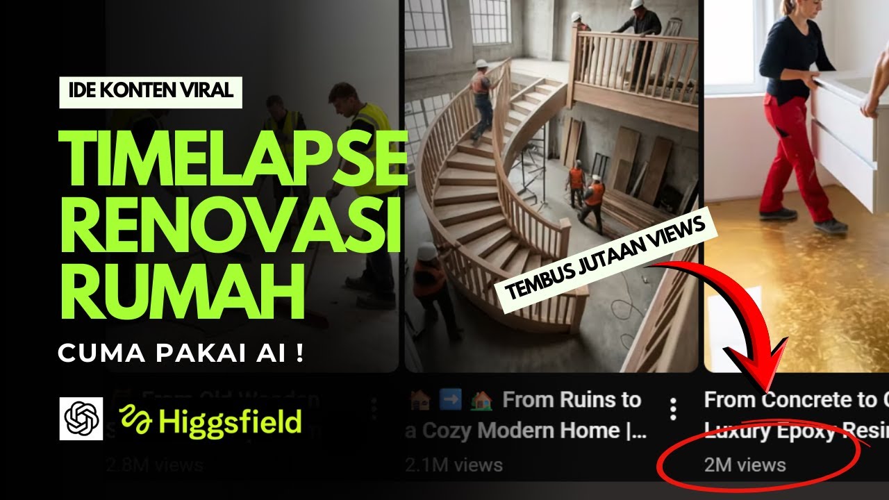 Cara Membuat Video Timelapse Renovasi Rumah Dengan AI | Ide Konten Viral 2026 | Higgsfield AI