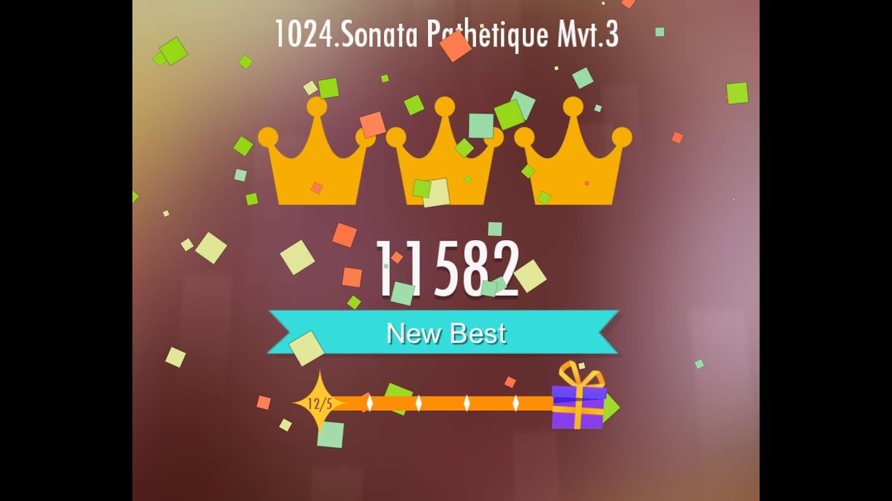 Piano Tiles 2 - Sonata Pathetique Mvt.3 11582 Score, World Record With 2 Revives