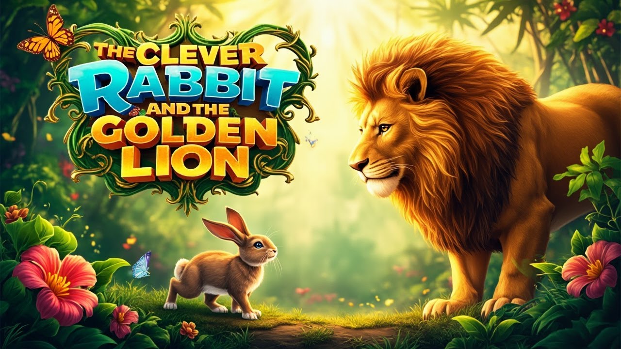 The clever rabbit vs lion | Toddler cartoon story | Animal tales from ...