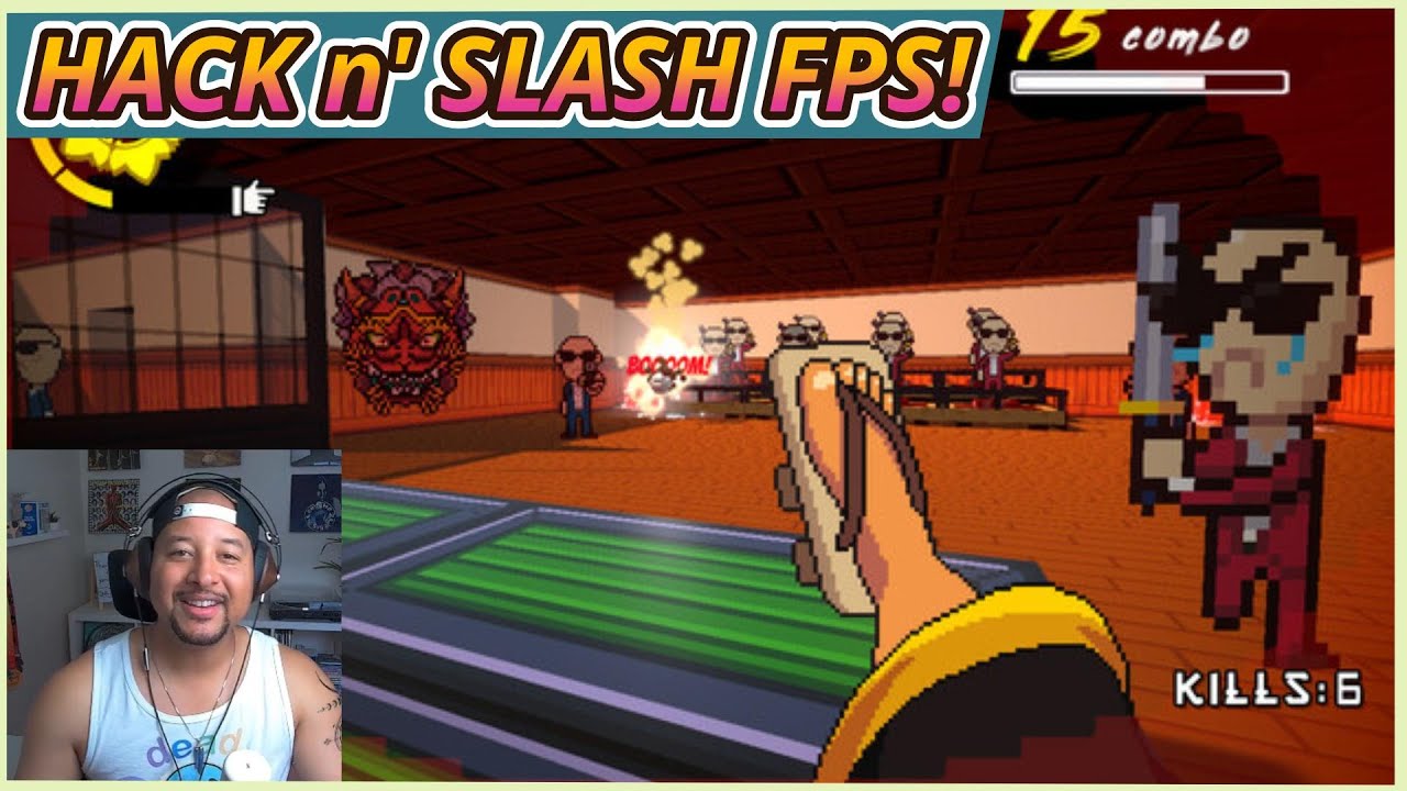 NEW Hotline Miami-Inspired Hack n' Slash FPS! (Lightning Katana)