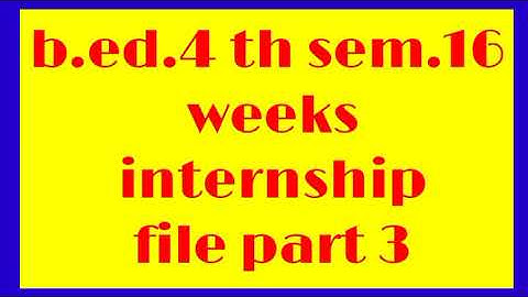 b.ed. 4th sem. 16 weeks internship file part 3 new 2023