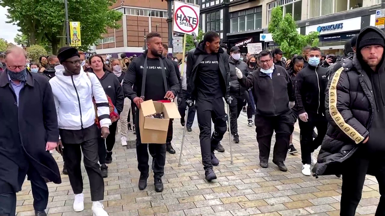 Boxer Anthony Joshua leads Black Lives Matter march