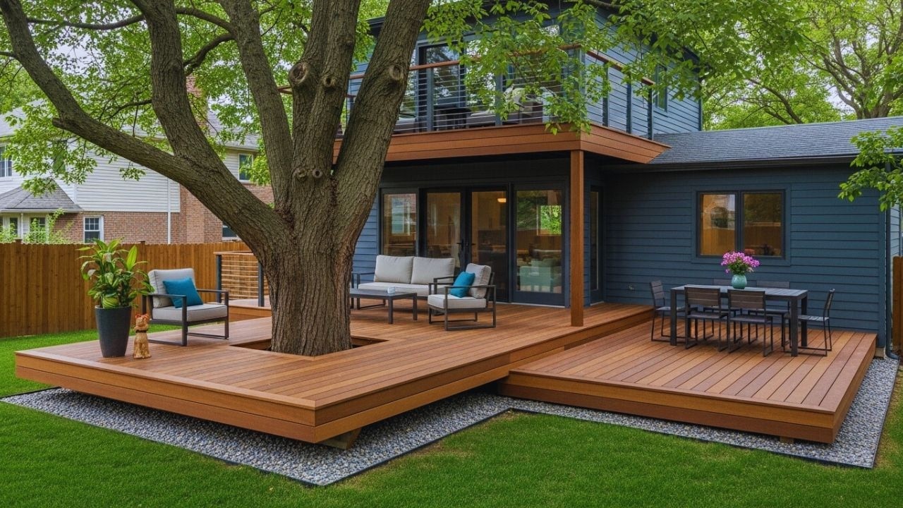 Don't Cut the Tree! 12 Floating Deck Designs for a Luxury Backyard ...