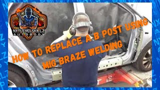 How to replace a sill and b post using mig braze