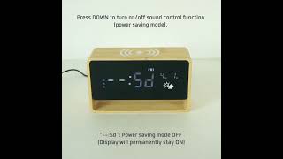 Bamboo LED Alarm Clock with Wireless Charger & Night Light | 3-in-1 Must-Have