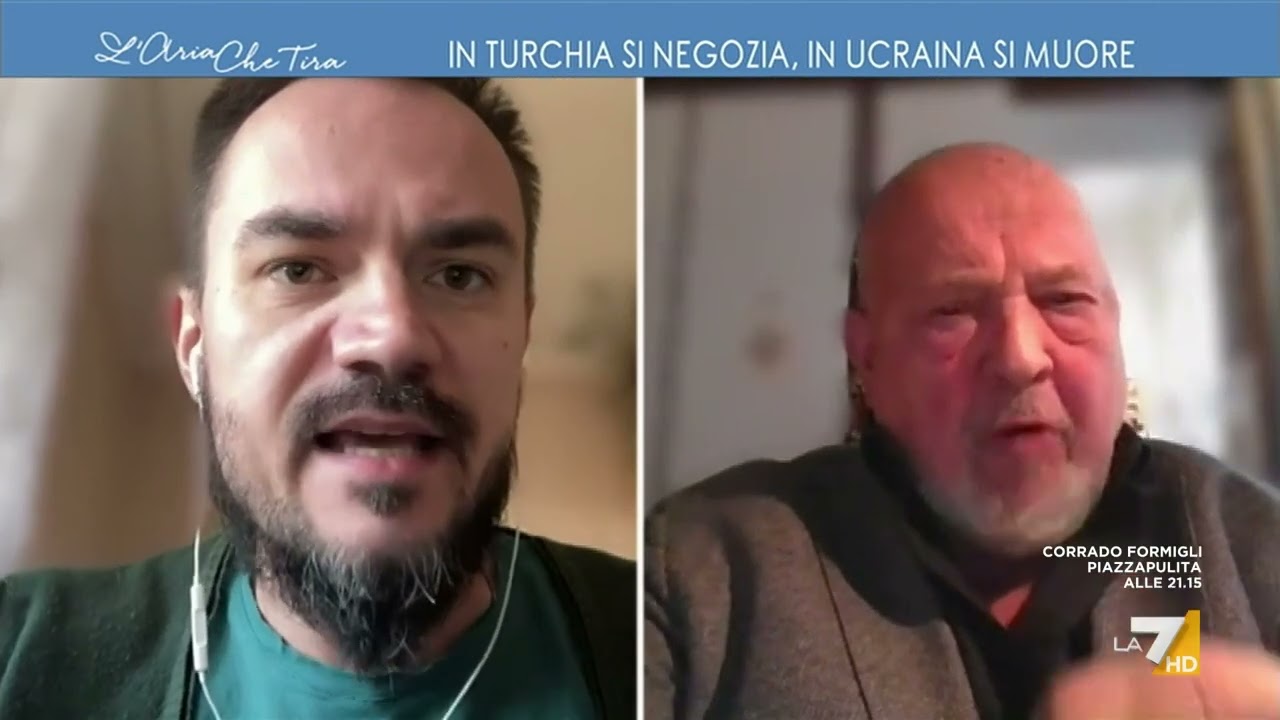 Scontro tra il giornalista ucraino Vladislav Maistrouk e lo storico Franco Cardini: 
