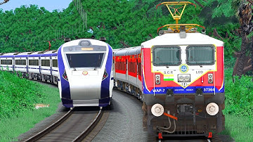 VANDE BHARAT vs WAG7 LHB TRAIN RACE | BUMPY RAILROAD | Train Simulator | Railworks | NTG GAMING