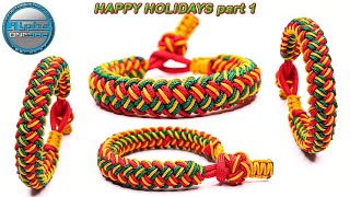 Merry Christmas Happy New Year Paracord Holiday Bracelet Tutorial PART I