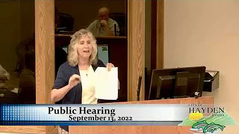 Hayden City Council 9/13/2022 - Public Comment - T...