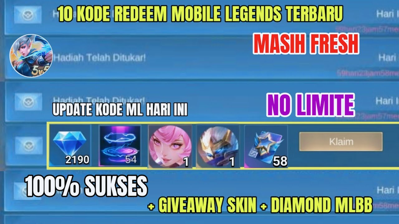 BURUAN! 10 KODE REDEEM ML TERBARU KODE REDEEM MOBILE LEGENDS HARI INI ...