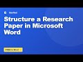 How to Structure a Research Paper in Microsoft Word #Shorts