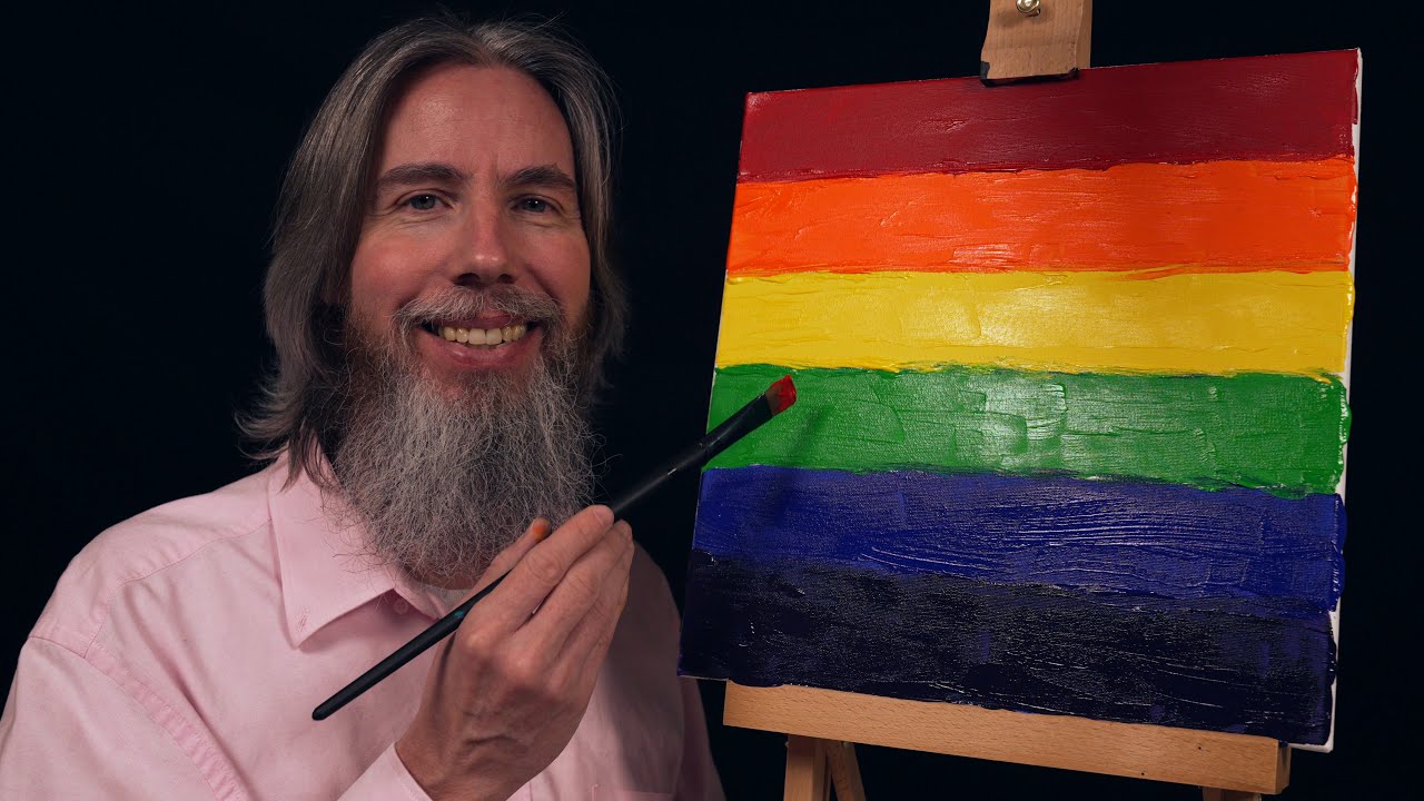 Painting the LGBTQ+ Rainbow Pride Flag | ASMR