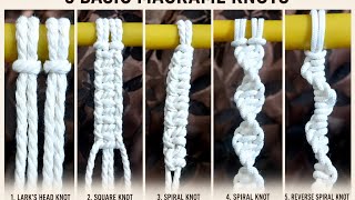 5 Basic Macrame Knots Every Beginner Must Learn | Essential Macrame Knot Tutorial/5 گره اصلی ماکرمه 
