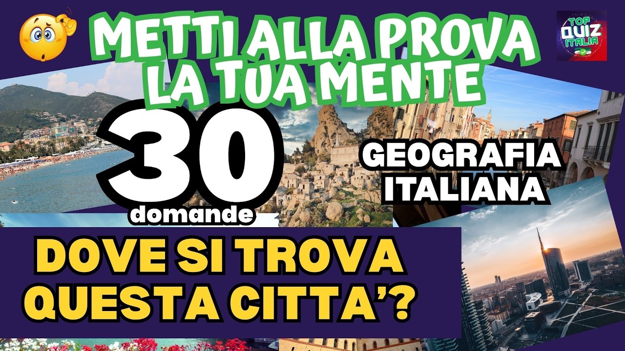 🧠 Solo i più ESPERTI CONOSCONO tutte queste CITTA'  ITALIANE🧠🧠🧠 METTITI ALLA PROVA