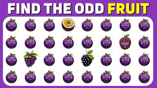 Find the ODD One Out  Fruits Edition | Easy, Medium, Hard | 40 Ultimate Levels Emoji Quiz