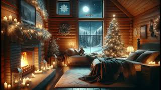 ?Cozy Winter Cabin in Christmas Atmosphere ❄ with Chimes Sound and Cold Wind for Relax and Sleep