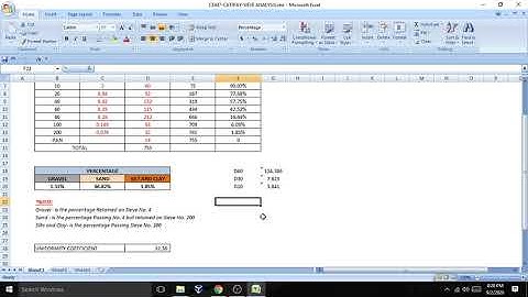Excel Format Tutorial for Sieve Analysis (CE447AL)