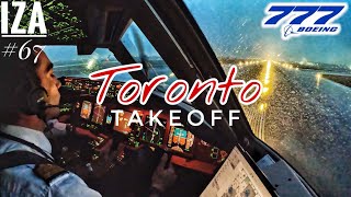 B777 YYZ  Toronto | TAKEOFF 23 | 4K Cockpit View | ATC & Crew Communications