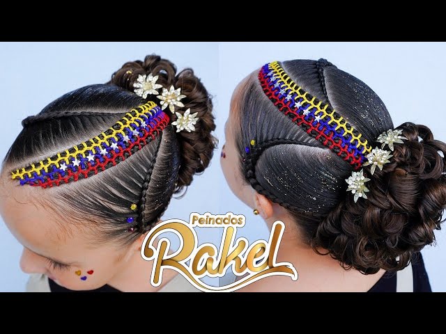 Recogido Alto Con Trenzas Homenaje A Venezuela Peinados Para Bailes  Folclóricos  YouTube